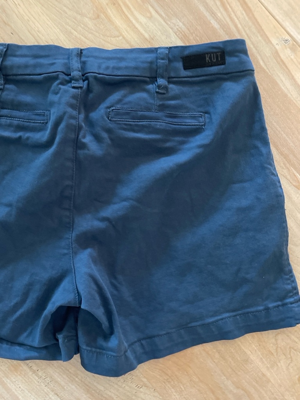 KUT From The Kloth Navy Tailored Shorts High Rise Cotton Stretch Classic Summer - Picture 6 of 16